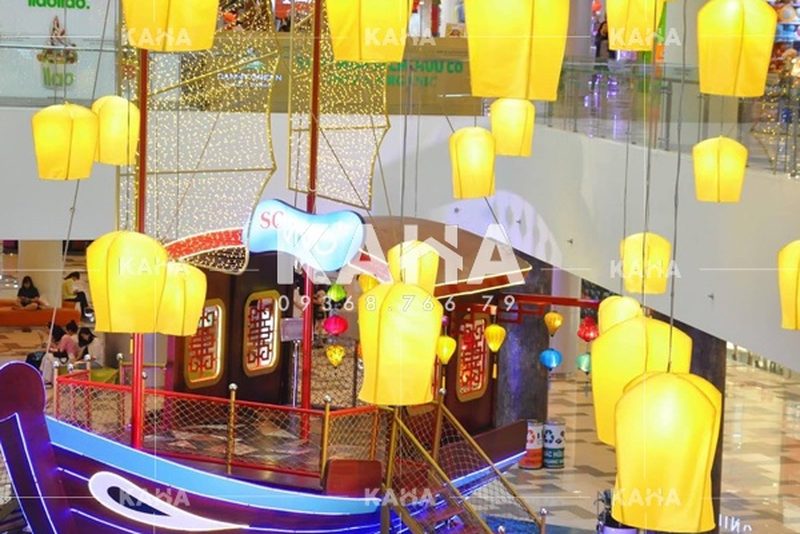đèn thả trần vải trang trí nội thất — LongDenViet xưởng Tân Phú TP.HCM