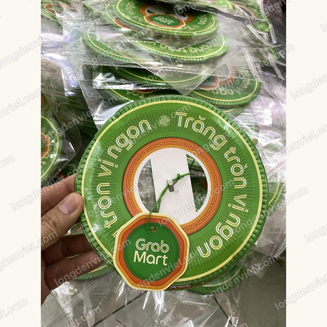 Đèn lồng Trung Thu in logo GrabMart — quà tặng doanh nghiệp Lồng Đèn Việt
