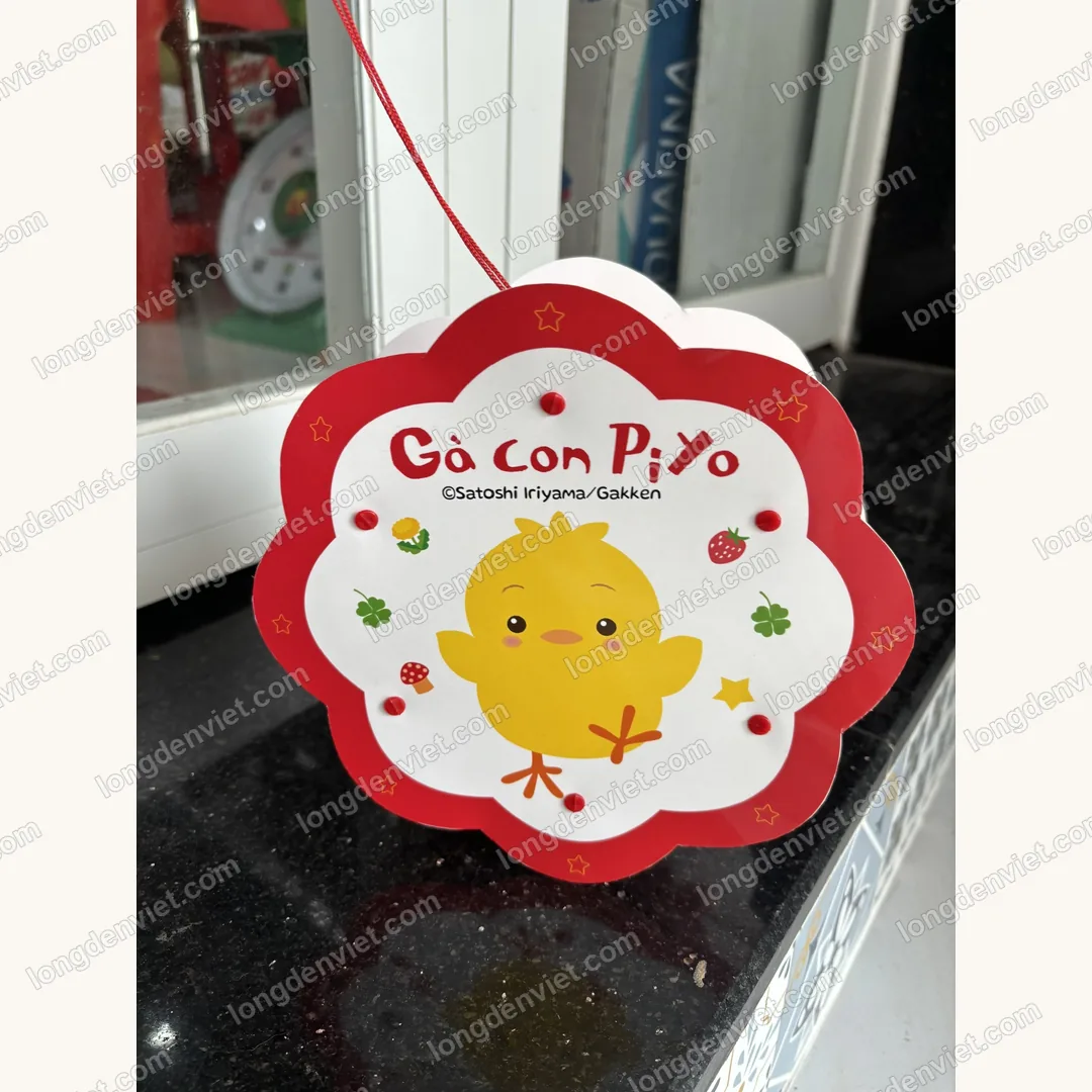 Đèn lồng Trung Thu in logo Gà Con Pizo — quà tặng doanh nghiệp Lồng Đèn Việt