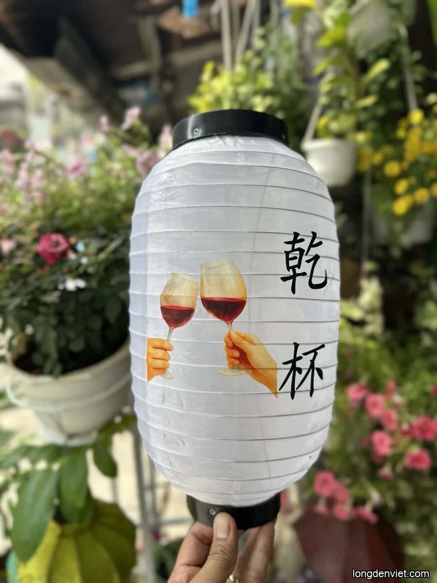 Đèn lồng Nhật aesthetic quán cafe Nhật LDV-N008 tone vàng nắng — đèn lồng thủ công Hội An | LongDenViet