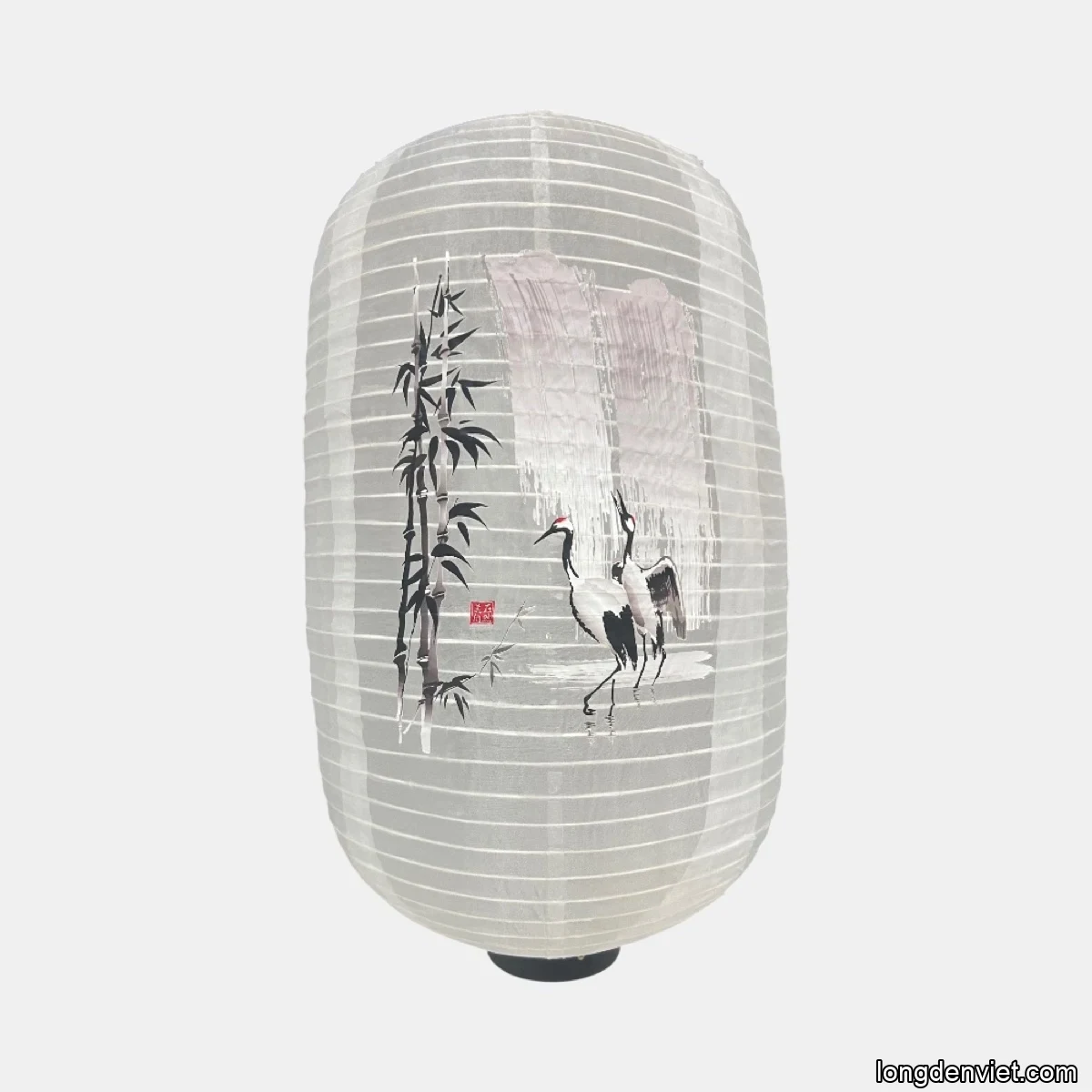 Đèn vải dù Nhật decor nhà hàng phong cách Nhật LDV-N214 trắng vải dù gốc — đèn lồng thủ công Hội An | LongDenViet
