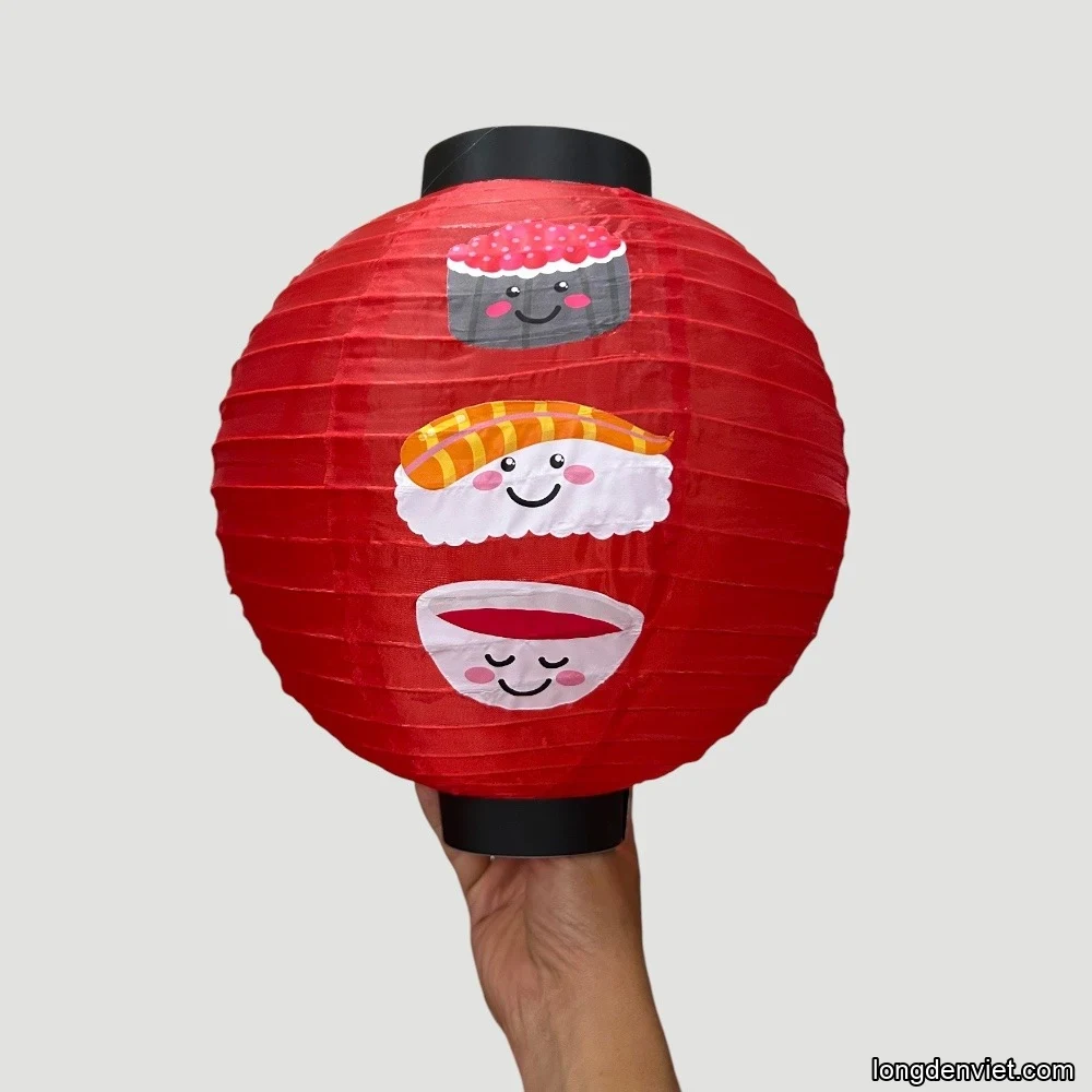 Đèn tròn Nhật Bản 30cm treo nhà hàng LDV-T010 — đỏ son lễ hội Đèn tròn Nhật Bản 30cm treo nhà hàng LDV-T010 — đỏ son lễ hội — đèn lồng thủ công Hội An | LongDenViet
