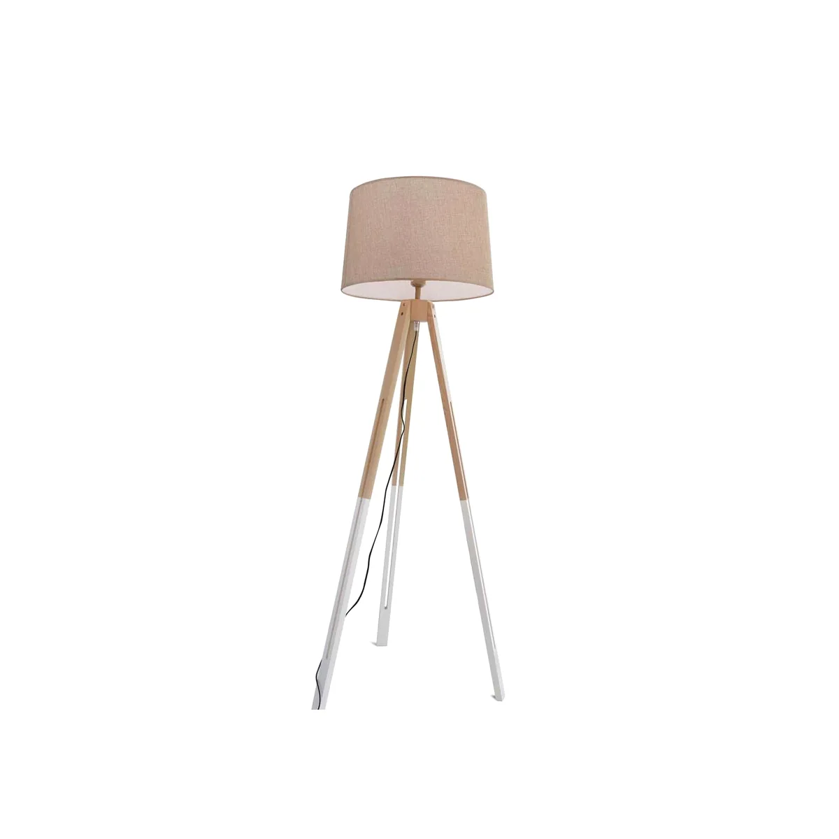 Đèn Sàn Gỗ Chân Kiềng Chao Vải Be PT812